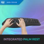Adesso Ergonomic USB Keyboard with Integrated Palm Rest - Split Key Design