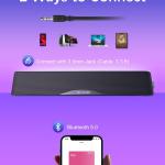 Computer Speakers, HiFi Sound Quality Computer Sound Bar, USB Powered PC Speakers