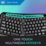 Adesso Ergonomic USB Keyboard with Integrated Palm Rest - Split Key Design